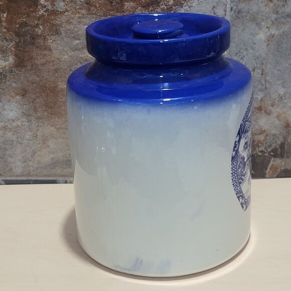 Vintage Blue Willow Canister with Lid Storage Jar Large - Picture 10 of 11